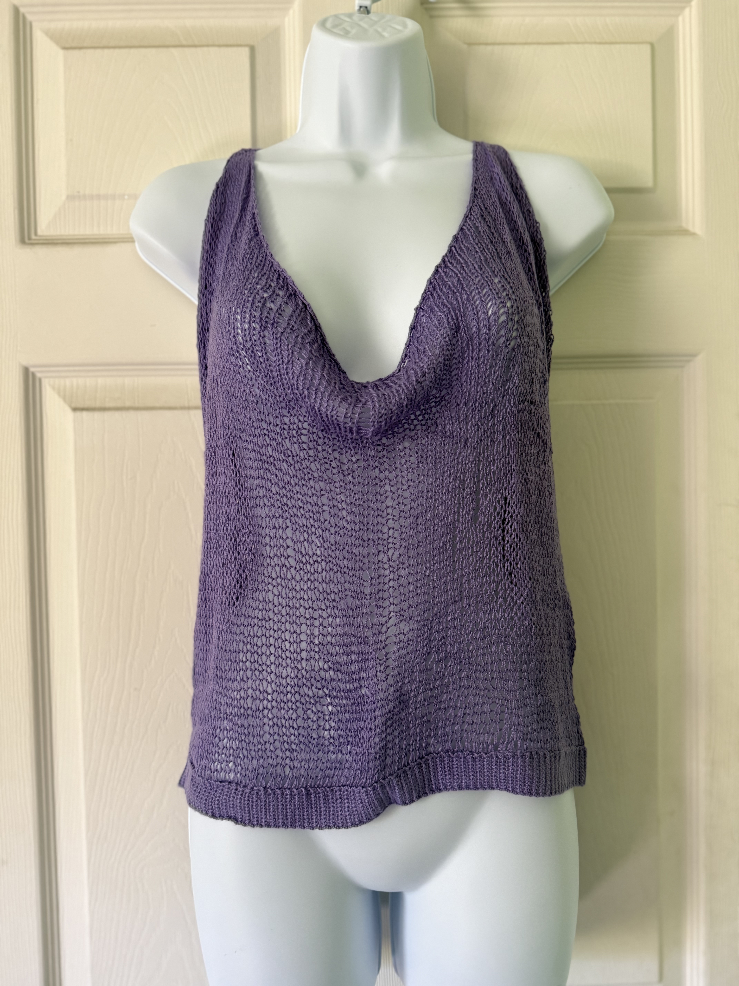 Knit Purple Cowl Tank